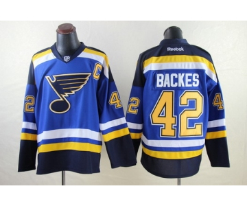 St. Louis Blues #42 David Backes 2014 Blue Jersey