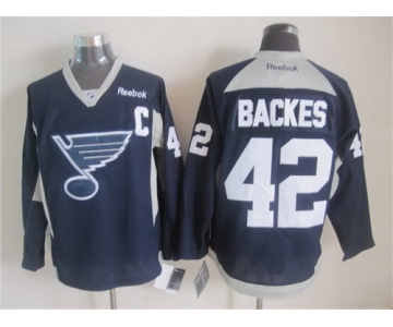 St. Louis Blues #42 David Backes 2014 Training Navy Blue Jersey