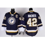 St. Louis Blues #42 David Backes Navy Blue Third Jersey