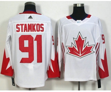 Men's Team Canada #91 Steven Stamkos White 2016 World Cup of Hockey Game Jersey