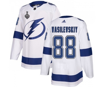 Adidas Lightning #88 Andrei Vasilevskiy White Road Authentic 2020 Stanley Cup Final Stitched NHL Jersey