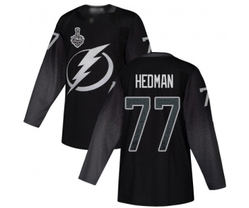 Adidas Lightning #77 Victor Hedman Black Alternate Authentic 2020 Stanley Cup Final Stitched NHL Jersey