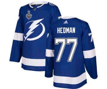 Adidas Lightning #77 Victor Hedman Blue Home Authentic 2020 Stanley Cup Final Stitched NHL Jersey