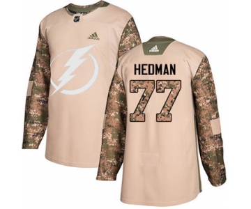 Adidas Lightning #77 Victor Hedman Camo Authentic 2017 Veterans Day Stitched NHL Jersey