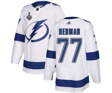 Adidas Lightning #77 Victor Hedman White Road Authentic 2020 Stanley Cup Final Stitched NHL Jersey