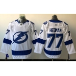 Adidas Lightning #77 Victor Hedman White Road Authentic Stitched NHL Jersey