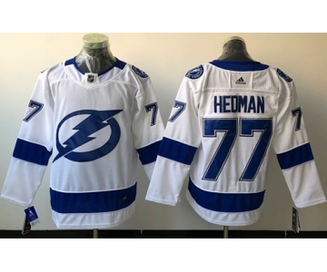 Adidas Lightning #77 Victor Hedman White Road Authentic Stitched NHL Jersey