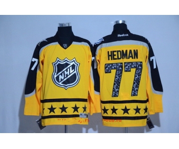 Men's Atlantic Division Tampa Bay Lightning #77 Victor Hedman Reebok Yellow 2017 NHL All-Star Stitched Ice Hockey Jersey