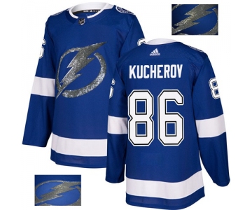 Adidas Lightning #86 Nikita Kucherov Blue Home Authentic Fashion Gold Stitched NHL Jersey