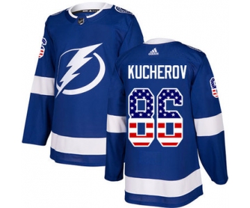 Adidas Lightning #86 Nikita Kucherov Blue Home Authentic USA Flag Stitched NHL Jersey