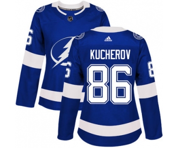 Adidas Tampa Bay Lightning #86 Nikita Kucherov Blue Home Authentic Women's Stitched NHL Jersey