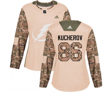 Adidas Tampa Bay Lightning #86 Nikita Kucherov Camo Authentic 2017 Veterans Day Women's Stitched NHL Jersey