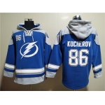 Men's Tampa Bay Lightning #86 Nikita Kucherov Blue Ageless Must-Have Lace-Up Pullover Hoodie
