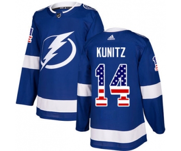 Adidas Lightning #14 Chris Kunitz Blue Home Authentic USA Flag Stitched NHL Jersey