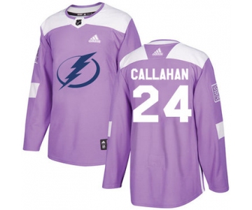 Adidas Lightning #24 Ryan Callahan Purple Authentic Fights Cancer Stitched NHL Jersey