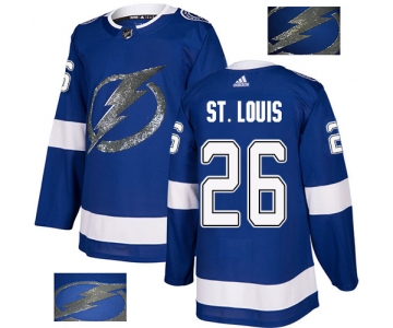 Adidas Lightning #26 Martin St. Louis Blue Home Authentic Fashion Gold Stitched NHL Jersey