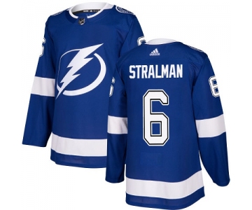 Adidas Lightning #6 Anton Stralman Blue Home Authentic Stitched NHL Jersey