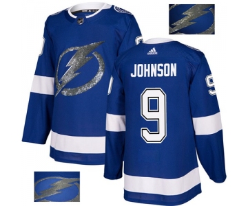 Adidas Lightning #9 Tyler Johnson Blue Home Authentic Fashion Gold Stitched NHL Jersey