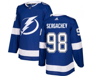 Adidas Lightning #98 Mikhail Sergachev Blue Home Authentic Stitched NHL Jersey