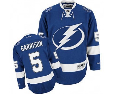 Men's Reebok Tampa Bay Lightning #5 Jason Garrison Premier Blue Home NHL Jersey