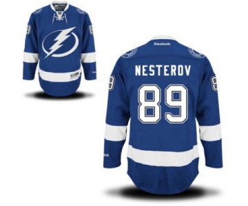 Men's Reebok Tampa Bay Lightning #89 Nikita Nesterov Premier Royal Blue Home NHL Jersey - Men's Size