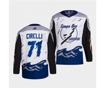 Men's Tampa Bay Lightning #71 Anthony Cirelli White 2022 Reverse Retro Stitched Jersey