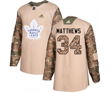 Adidas Maple Leafs #34 Auston Matthews Camo Authentic 2017 Veterans Day Stitched NHL Jersey