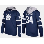 Adidas Toronto Maple Leafs 34 Auston Matthews Name And Number Royal Hoodie