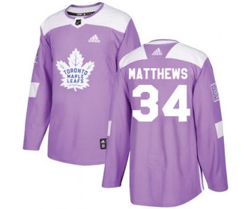 Adidas Toronto Maple Leafs #34 Auston Matthews Purple Authentic Fights Cancer Stitched Youth NHL Jersey