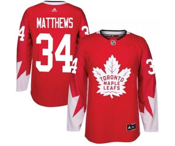 Adidas Toronto Maple Leafs #34 Auston Matthews Red Team Canada Authentic Stitched NHL Jersey