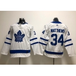 Adidas Toronto Maple Leafs #34 Auston Matthews White Road Authentic Stitched Youth NHL Jersey