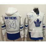 Maple Leafs #34 Auston Matthews White Name & Number Pullover NHL Hoodie