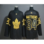 Men's Toronto Maple Leafs #34 Auston Matthews Black Golden Adidas Stitched NHL Jersey