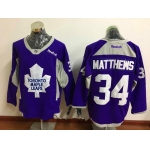 Men's Toronto Maple Leafs #34 Auston Matthews Purple Practice Fashion Stitched NHL Reebok Hockey Jersey