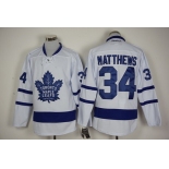 Men's Toronto Maple Leafs #34 Auston Matthews White 2016-17 Away 100TH Anniversary Hockey Jersey