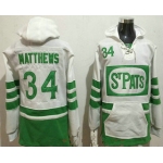 Men's Toronto Maple Leafs #34 Auston Matthews White 2017 St. Patrick's Day Green Stitched NHL Old Tim Hockey Hoodie