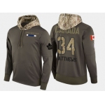 Nike Toronto Maple Leafs 34 Auston Matthews Olive Salute To Service Pullover Hoodie