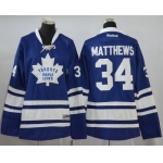Women's Toronto Maple Leafs #34 Auston Matthews Blue Third Stitched NHL Reebok Hockey Jersey