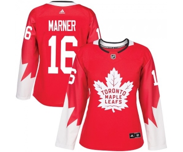 Adidas Toronto Maple Leafs #16 Mitchell Marner Red Team Canada Authentic Women's Stitched NHL Jersey