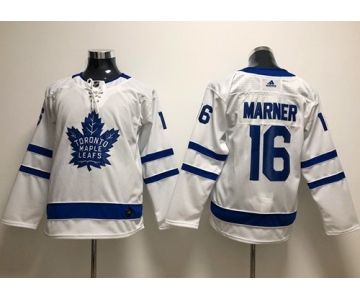 Adidas Toronto Maple Leafs #16 Mitchell Marner White Road Authentic Stitched Youth NHL Jersey