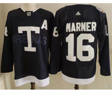 Men's Toronto Maple Leafs 16 Mitchell Marner Navy 2022 NHL Heritage Classic Adidas Jersey