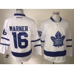 Men's Toronto Maple Leafs #16 Mitchell Marner White 2016-17 Away 100TH Anniversary Stitched Reebok Hockey Jersey