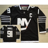 Men's New York Islanders #91 John Tavares 2015 Reebok Black Premier Alternate Jersey
