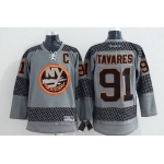 New York Islanders #91 John Tavares Charcoal Gray Jersey