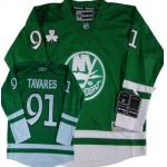 New York Islanders #91 John Tavares St. Patrick's Day Green Kids Jersey