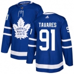 Youth Adidas Maple Leafs #91 John Tavares Blue Home Authentic Stitched NHL Jersey
