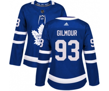 Adidas Maple Leafs #93 Doug Gilmour Blue Home Authentic Women's Stitched NHL Jersey