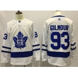 Adidas Maple Leafs #93 Doug Gilmour White Road Authentic Stitched NHL Jersey