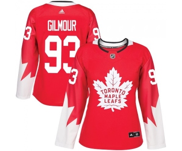 Adidas Toronto Maple Leafs #93 Doug Gilmour Red Team Canada Authentic Women's Stitched NHL Jersey