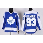 Toronto Maple Leafs #93 Doug Gilmour Blue With White Throwback CCM Jersey